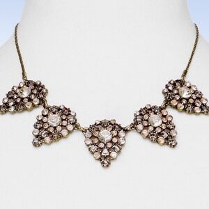 BAUBLEBAR Antiqued Gold-Tone 'Frost' CRYSTAL Teardrop Cluster Necklace